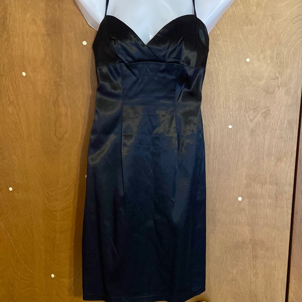 Made in France strapped black party dress.